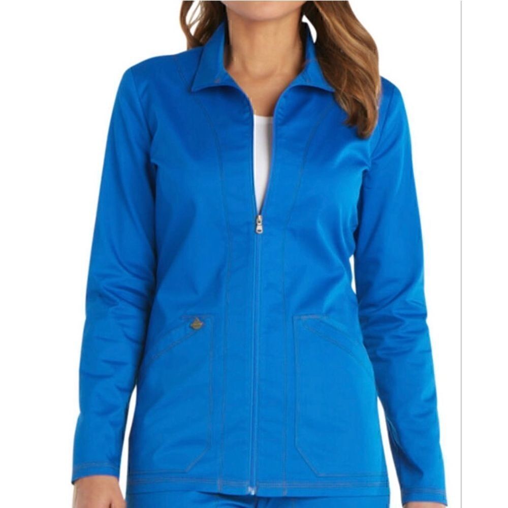 Dickies Jacket Womens Size petite Small Work Front zip up Long Sleeve Blue work